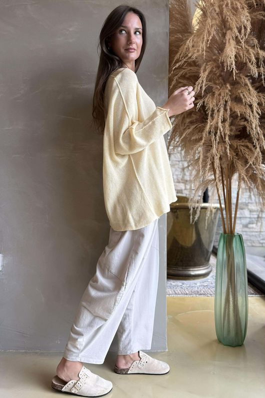 Conrad Slouch Cotton Knit Lemon